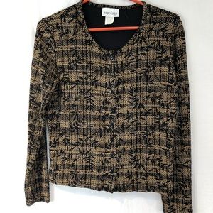 Espressa blouse Sz P/S Rayon Spandex Brown Black